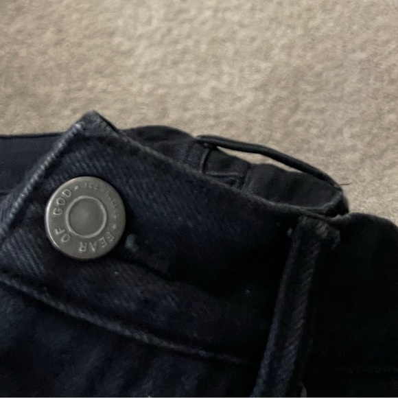 Fear of God Black Fadewash Skinny Jeans with Distressing grunge streetwear goth - Picture 7 of 10